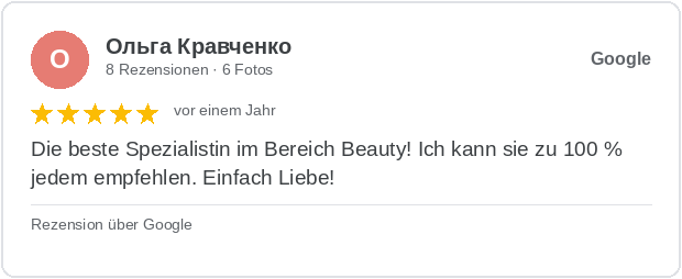 Google-Rezension von Ольга Кравченко